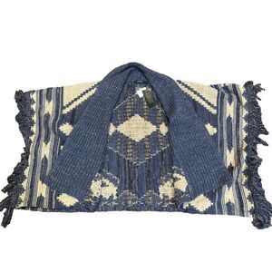 Polo Ralph Lauren Aztec Wool Linen blend Fringe Shrug Cardigan Sweater PL- NWT